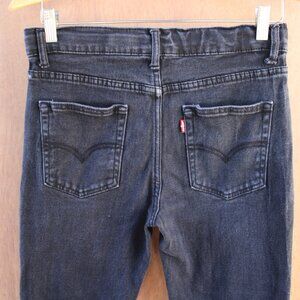 Levi’s 510 Boys Skinny Jeans Size 18 Black Denim Performance Stretch Zip Fly